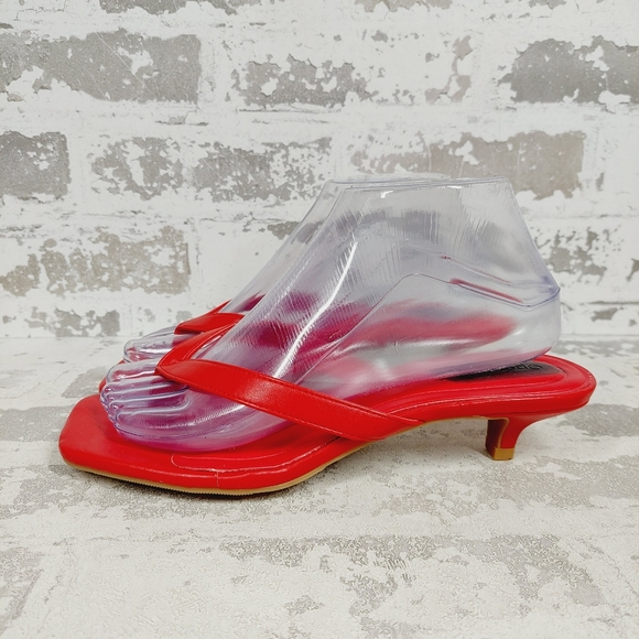 Open Edit Shoes - New Open Edit Tori Kitten Heel Slip-On Thong Sandals i430